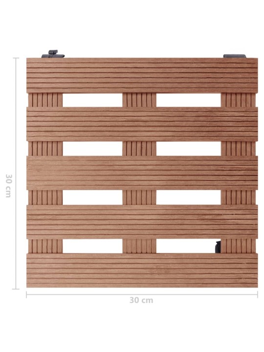 Ratastel taimealus 2 tk, pruun, 30x30x7,5 cm wpc