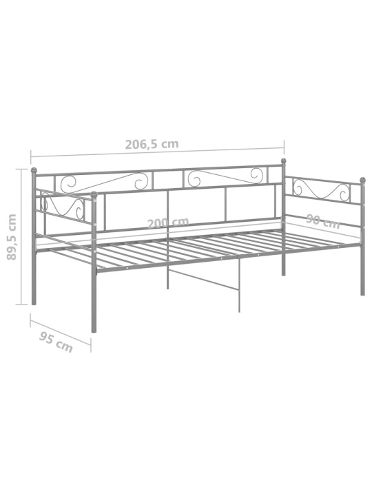 Diivanvoodiraam hall metall 90 x 200 cm