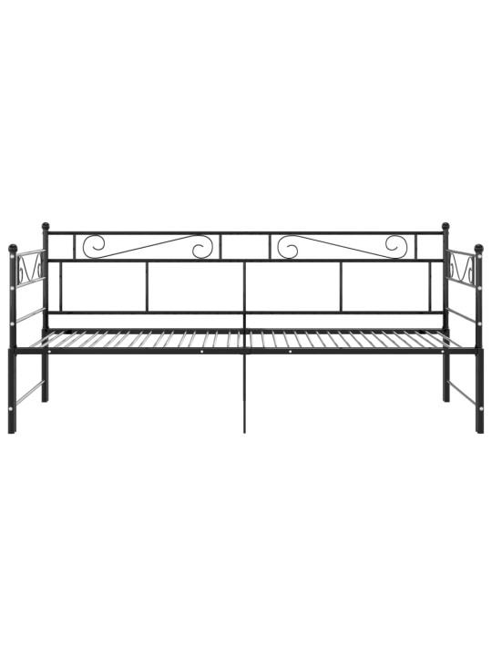 Lahtikäiv diivanvoodiraam must metall 90 x 200 cm