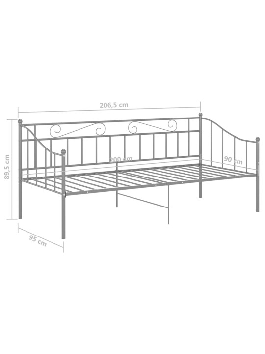 Diivanvoodiraam hall metall 90 x 200 cm