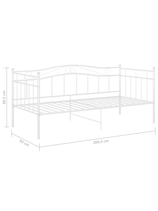 Diivanvoodiraam valge metall 90 x 200 cm