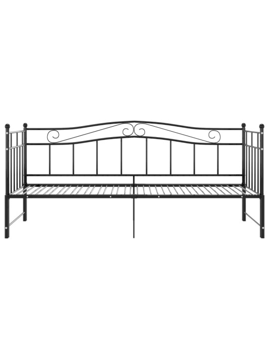 Lahtikäiv diivanvoodiraam must metall 90 x 200 cm