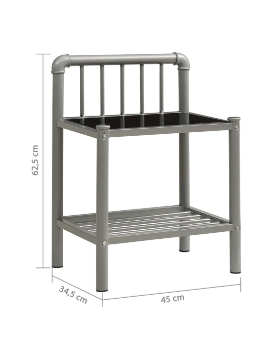 Öökapp, 2 tk, hall ja must, metall ja klaas