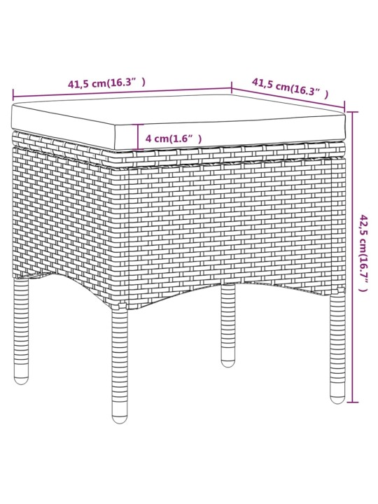 5-osaline aia söögimööbli komplekt, polürotang ja klaas, must