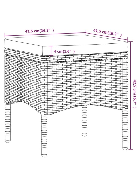 5-osaline aia bistrookomplekt, polürotang ja akaatsiapuit, hall