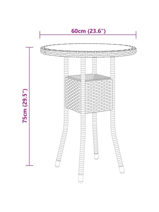 3-osaline aiamööbli komplekt, polürotang, pruun