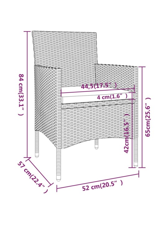 3-osaline aiamööbli komplekt, polürotang, hall