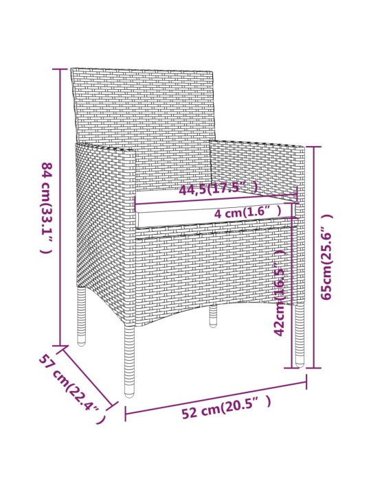 3-osaline aiamööbli komplekt, polürotang, pruun