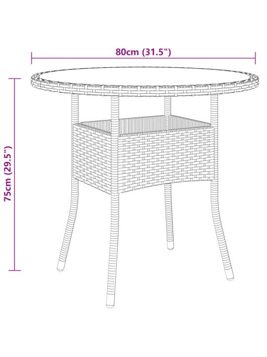 3-osaline aiamööbli komplekt, polürotang, pruun