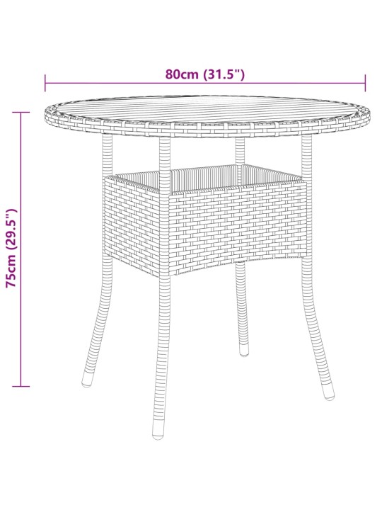 5-osaline aiamööblikomplekt, polürotang, hall