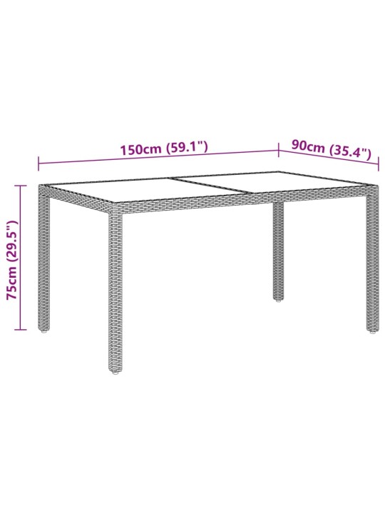 5-osaline aiamööblikomplekt, polürotang, must