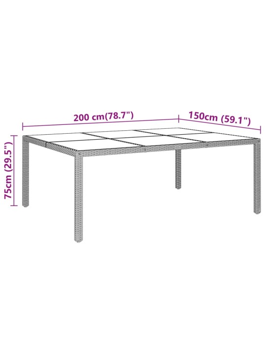 11-osaline aiamööbli komplekt, polürotang, must