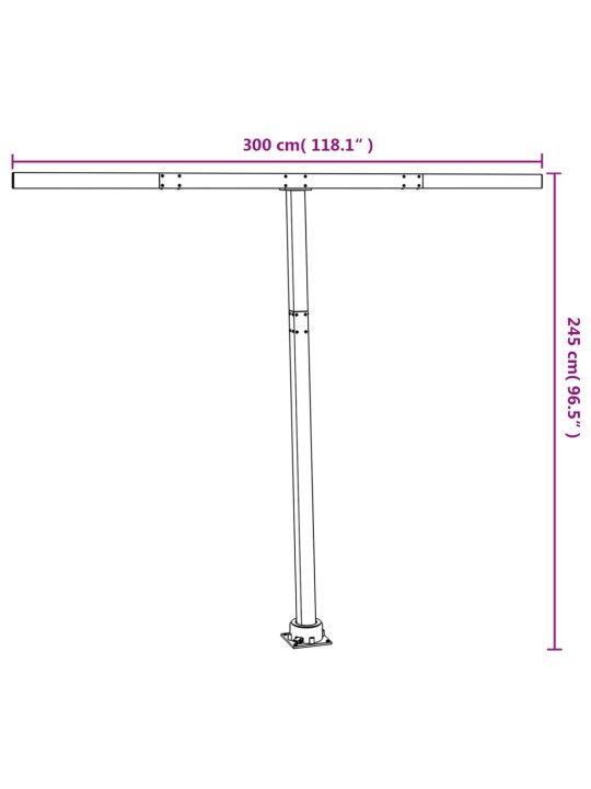 Varikatuse postide komplekt, antratsiithall, 300 x 245 cm, raud