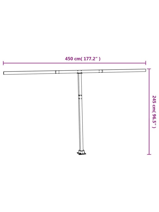 Varikatuse postide komplekt, antratsiithall, 450 x 245 cm, raud