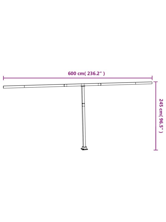 Varikatuse postide komplekt, antratsiithall, 600 x 245 cm, raud