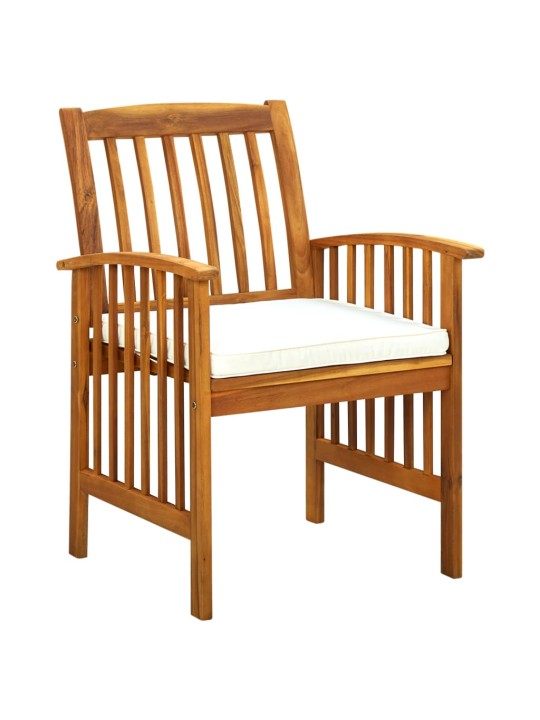 3058091 9 piece garden dining set with cushions solid acacia wood (45963+312128+2x312129)