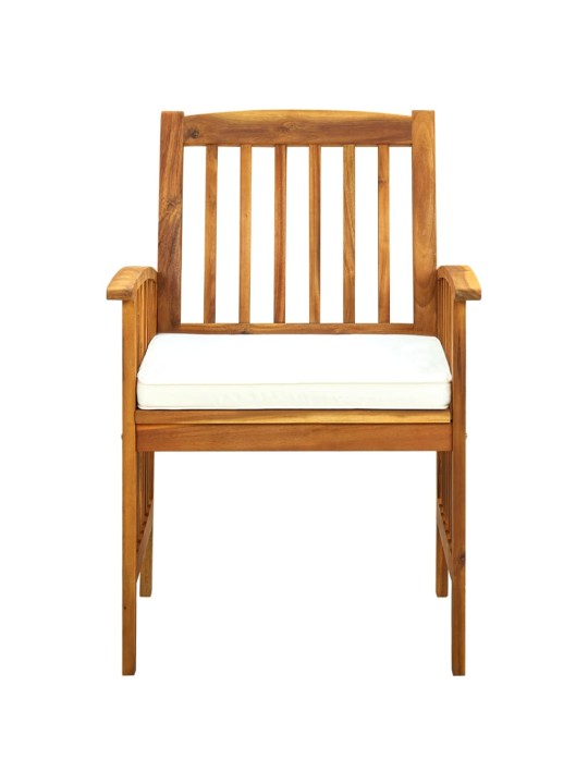 3058091 9 piece garden dining set with cushions solid acacia wood (45963+312128+2x312129)