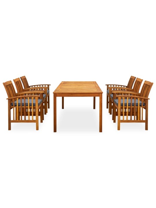 3058092 7 piece garden dining set with cushions solid acacia wood (45963+2x312131)