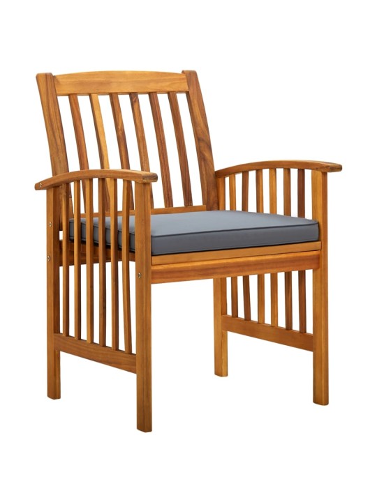 3058093 9 piece garden dining set with cushions solid acacia wood (45963+312130+2x312131)