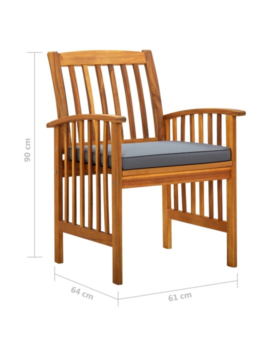 3058093 9 piece garden dining set with cushions solid acacia wood (45963+312130+2x312131)