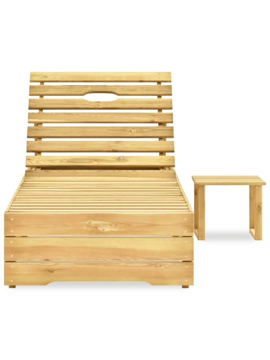Lamamistool lauaga, roheline, immutatud männipuit