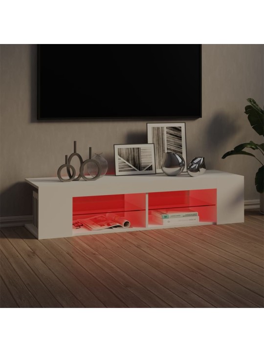 Telerialus LED-tuledega, valge, 135x39x30 cm