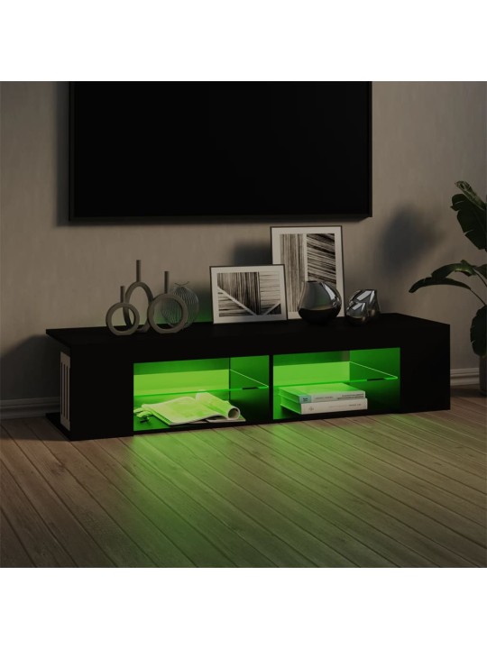 Telerialus LED-tuledega, must, 135x39x30 cm