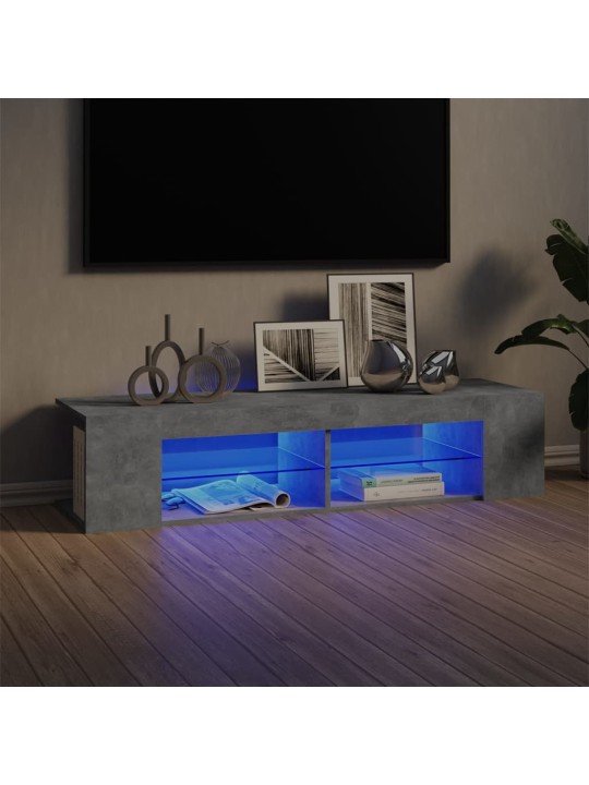 Telerialus LED-tuledega, betoonhall, 135x39x30 cm