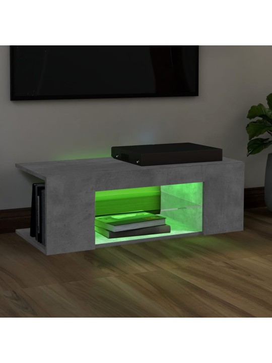 Telerialus LED-tuledega, betoonhall, 90 x 39 x 30 cm