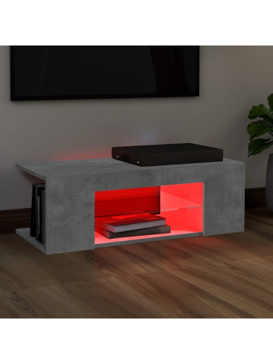 Telerialus LED-tuledega, betoonhall, 90 x 39 x 30 cm