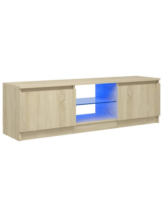 Telerialus LED-tuledega, sonoma tamm, 120 x 30 x 35,5 cm