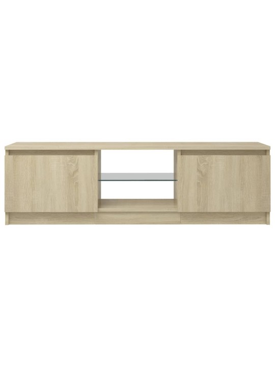 Telerialus LED-tuledega, sonoma tamm, 120 x 30 x 35,5 cm