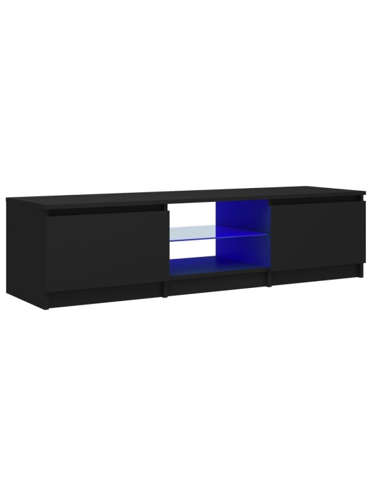 Telerialus LED-tuledega, must, 140 x 40 x 35,5 cm