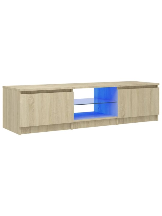 Telerialus LED-tuledega, sonoma tamm, 140 x 40 x 35,5 cm