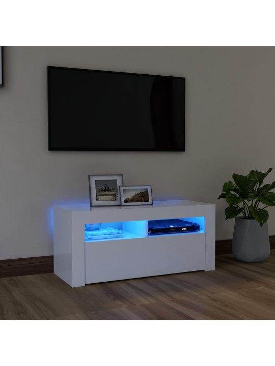 Telerialus LED-tuledega, valge, 90 x 35 x 40 cm