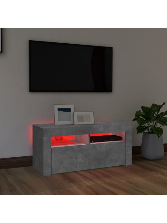 Telerialus LED-tuledega, betoonhall, 90 x 35 x 40 cm