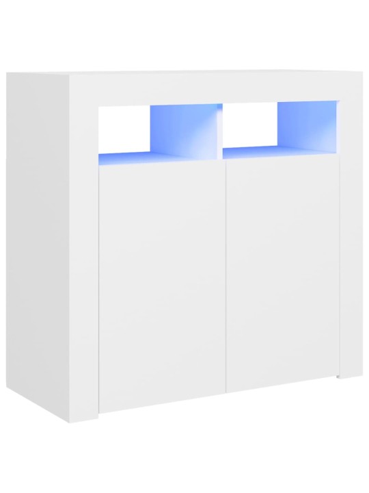 Puhvetkapp LED-tulega, valge, 80 x 35 x 75 cm