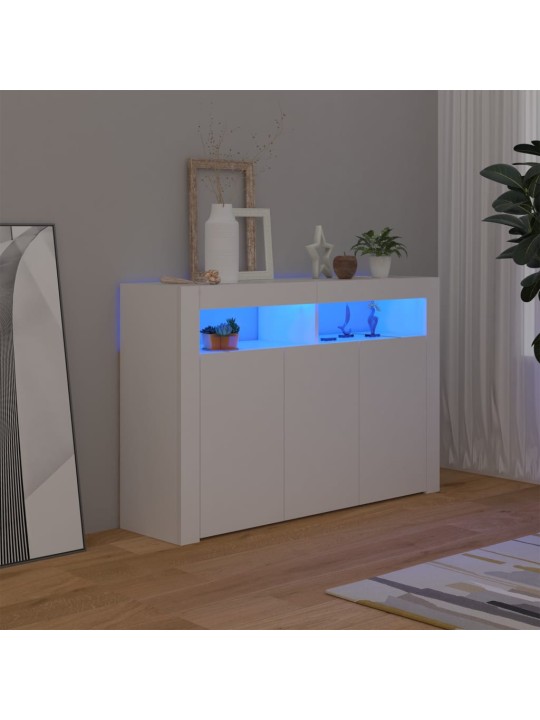 Puhvetkapp LED-tulega, valge, 115,5 x 30 x 75 cm