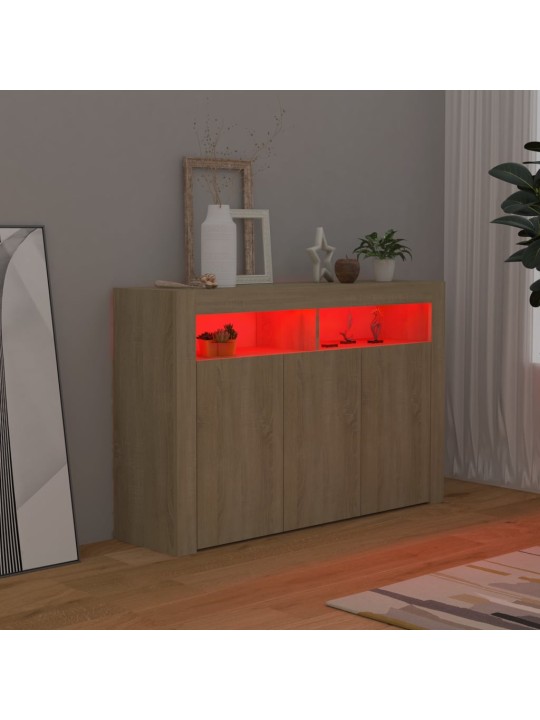 Puhvetkapp LED tuledega, sonoma tamm, 115,5 x 30 x 75 cm