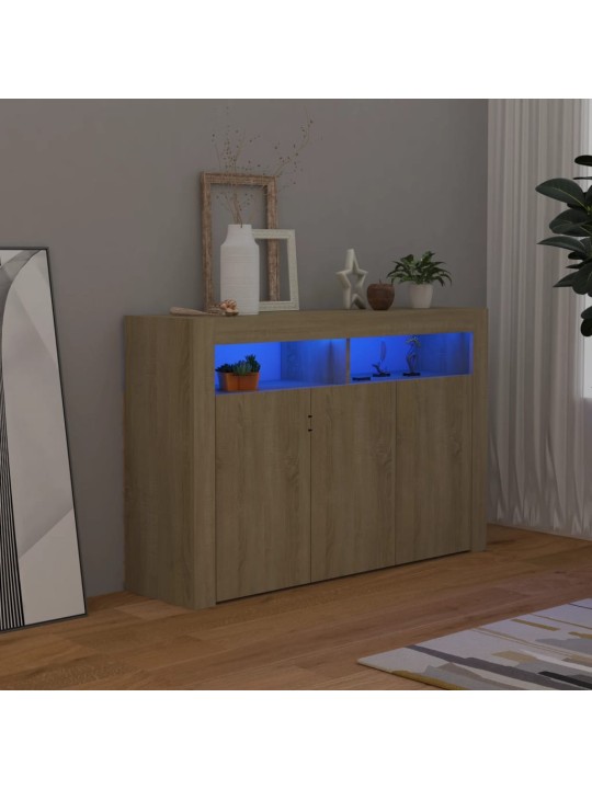 Puhvetkapp LED tuledega, sonoma tamm, 115,5 x 30 x 75 cm