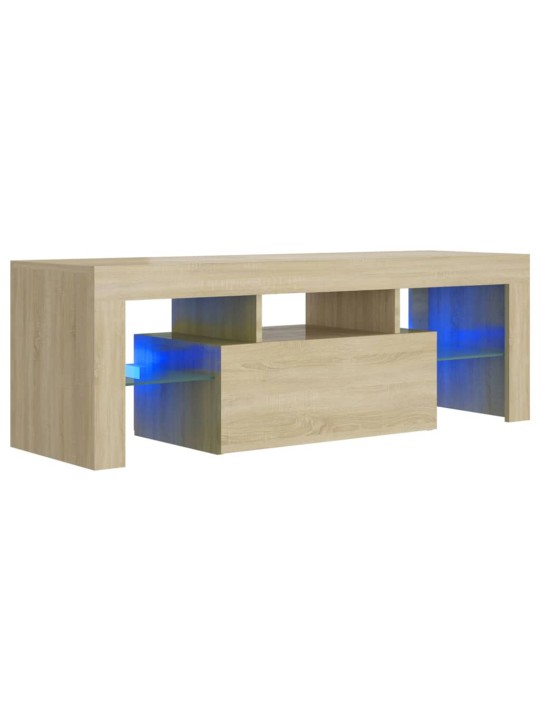 Telerialus LED-tuledega, sonoma tamm, 120 x 35 x 40 cm