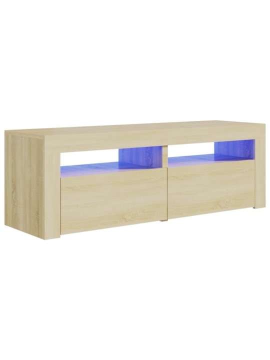 Telerialus LED-tuledega, sonoma tamm, 120 x 35 x 40 cm