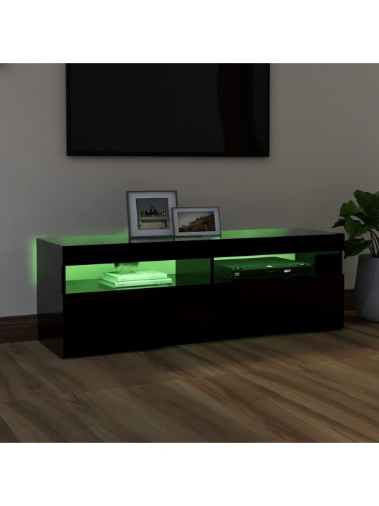 Telerialus LED-tuledega, must, 120 x 35 x 40 cm