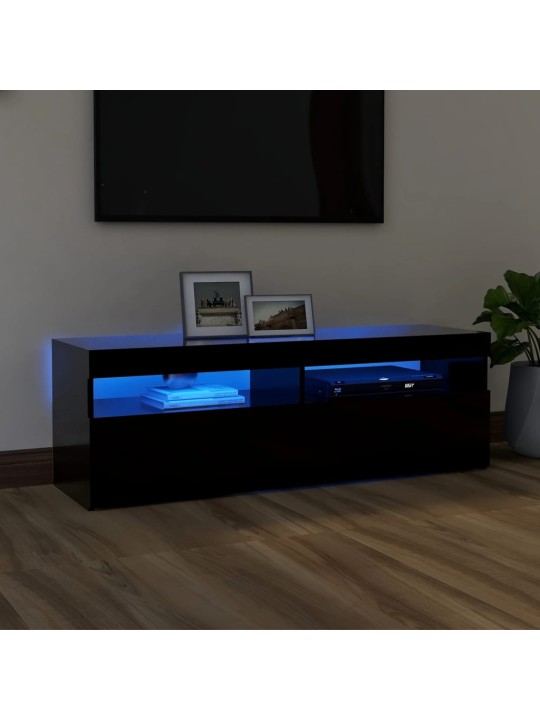 Telerialus LED-tuledega, must, 120 x 35 x 40 cm