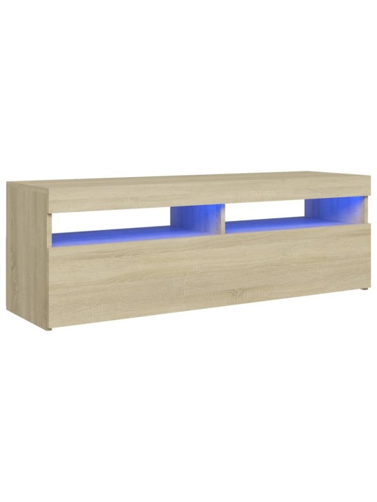 Telerialus LED-tuledega, sonoma tamm, 120 x 35 x 40 cm