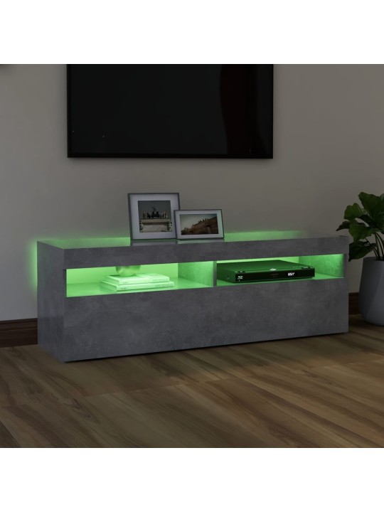 Telerialus LED-tuledega, betoonhall, 120x35x40 cm