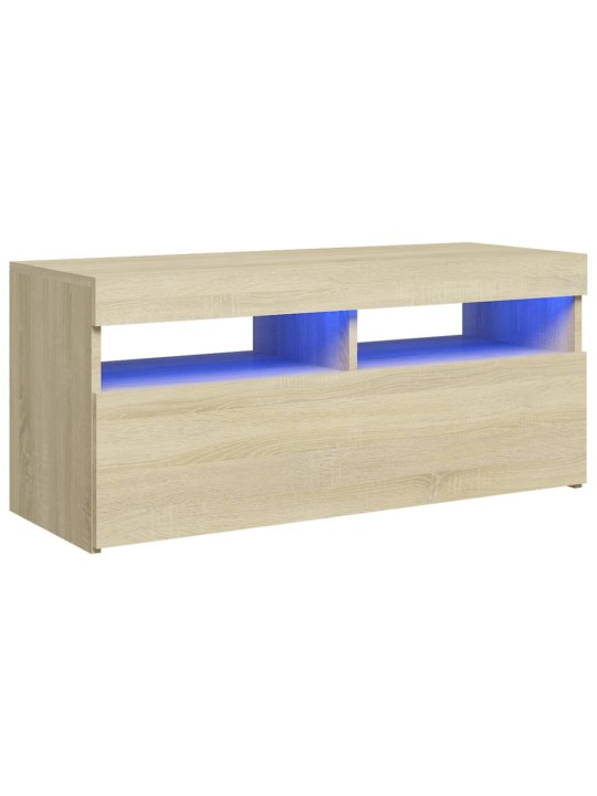 Telerialus LED-tuledega, sonoma tamm, 90 x 35 x 40 cm