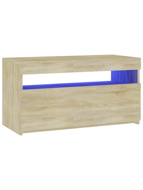 Telerialus LED-tuledega, sonoma tamm, 75x35x40 cm