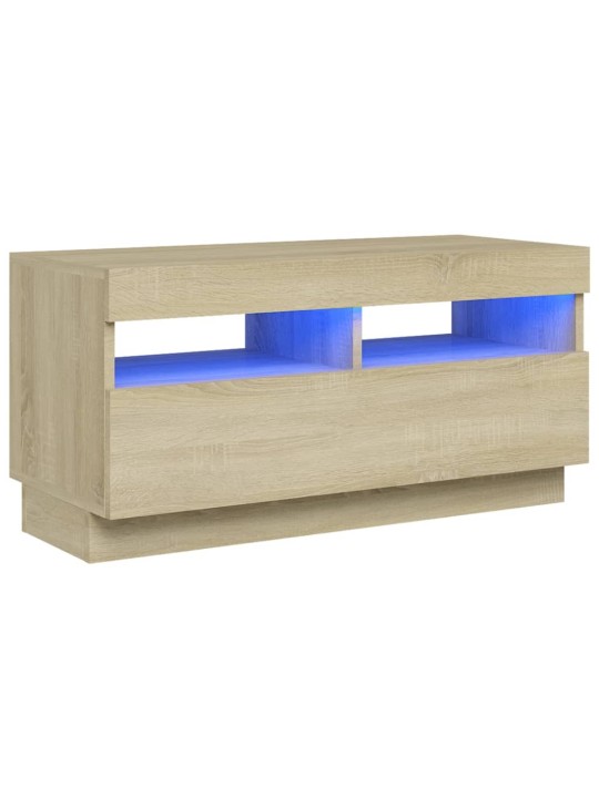 Telerialus LED-tuledega, sonoma tamm, 80 x 35 x 40 cm