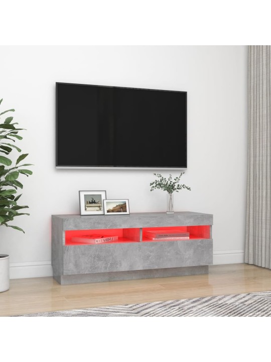 Telerialus LED-tuledega, betoonhall, 100 x 35 x 40 cm